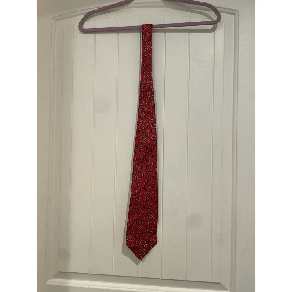 Gitman‎ Bros For Levy's Nashville Men's Neck Tie Pure Silk Red Geometric Vintage
